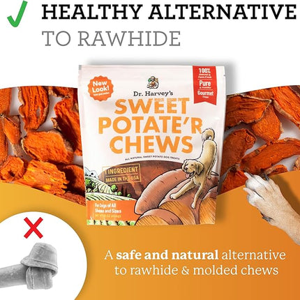 Dr. Harvey's Sweet Potate'r Chews - Natural Sweet Potato Treat for Dogs (16 ounces)