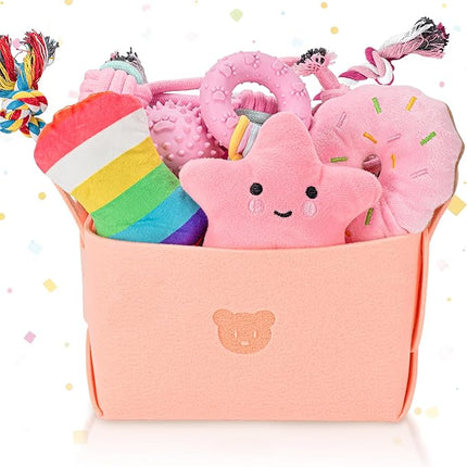 12 Pack Puppy Toys for Teething, Small & Medium Dogs – Chew Toys, Rope Toys & Interactive Dog Toys Set with Storage Box for Training, Play & Boredom Relief