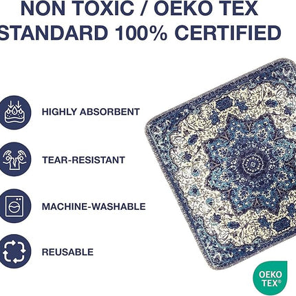 PUPIBOO Washable Pee Pads for Dogs & Cats - Super Absorbent Reusable Puppy Training Pads - 100% Waterproof, Leak-Proof, Non-Slip Pet Pads for Housebreaking, Whelping & Indoor Floor Protection