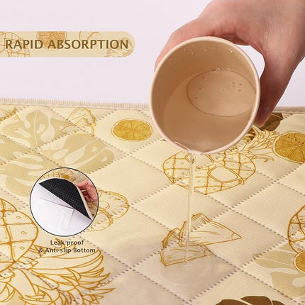 IEUUMLER Washable Pee Pads for Dogs, 2 Pack Non-Slip & Waterproof Pack Whelping Pad, Reusable Washable Puppy Potty Training Pad with Fast Absorbent for Playpen EU007 (Yellow Pineapple, 36"X24"-2pcs)