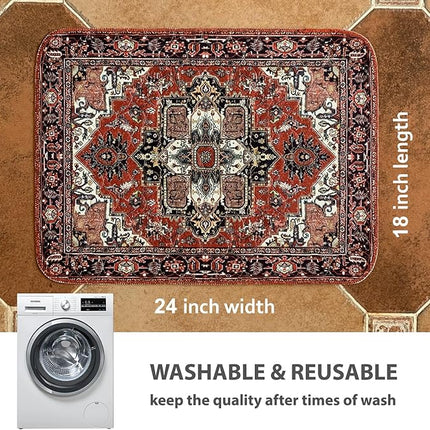 nunubaby 4PACK Washable Pee Pads for Dogs, Stylish, Non-Slip and Leak-Proof Pee Pads. Reusable Potty Pads for Dogs for Crates and Floors.(Red/Rect, 18" x24" )