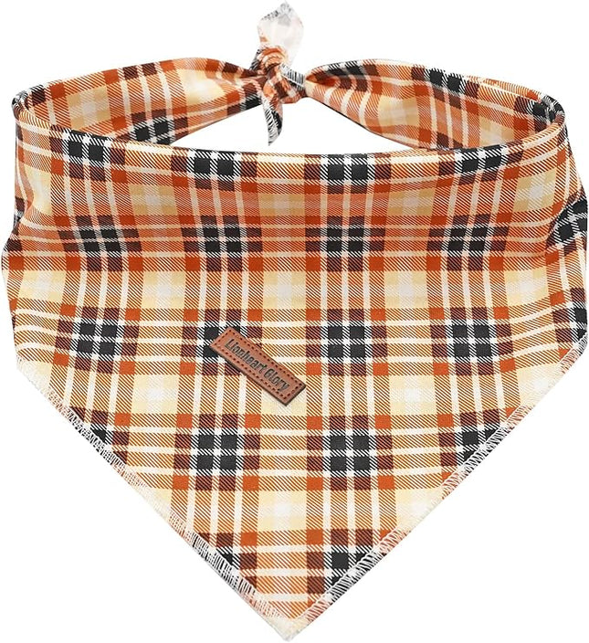 Lionheart Glory Soft Plaid Dog Scarf, Washable Bandana for Small to Large Dogs - Fall Bib Scarf for Boys & Girls