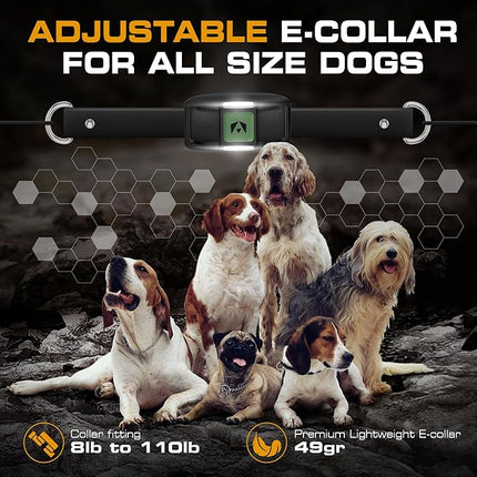 INVIROX Training Collar for Large Dog X2 [Spark K9] 124 Levels with Remote 1100yd Range, Night-Light Mode for Medium Dogs IP67 Waterproof Training Collar for Dogs