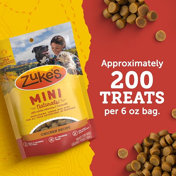 Zuke’s Mini Naturals Dog Training Treats for Dogs of All Sizes, Pet Treats made with Real Chicken - 10 oz. Pouch