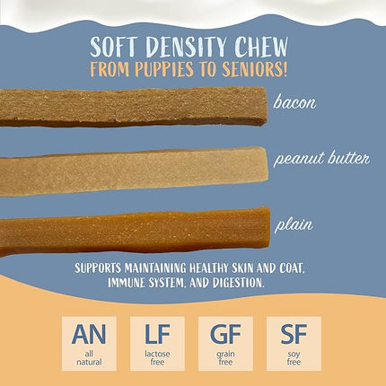 Yogurt Sticks, Prebiotic & Probiotics, Protein Rich - Lactose Free - Gluten Free - Corn Free - Grain Free, USA Made, for All Breeds, 5 pieces of Droolicious Yogurt Sticks, Peanut Butter Flavor