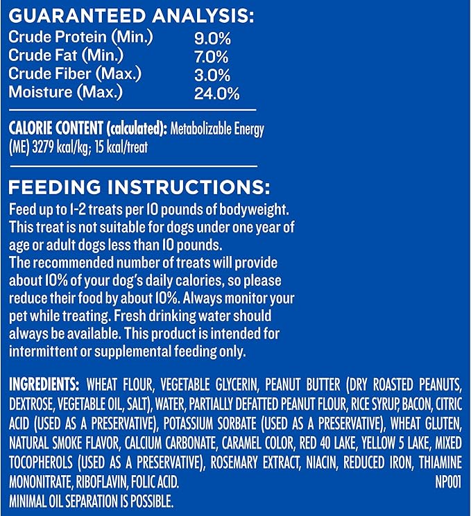 Milk-Bone Peanut Buttery Bites Soft Dog Treats with Real Peanut Butter & Bacon, 11.8 Ounce Bag