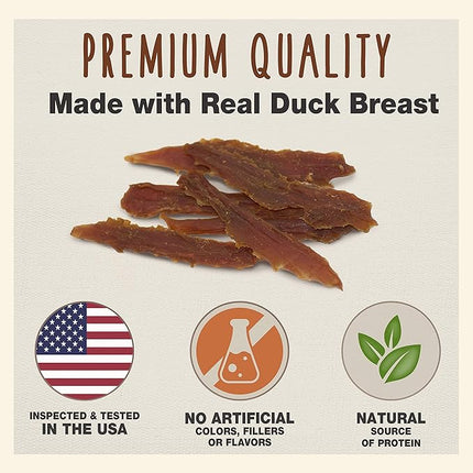 Cadet Gourmet Duck Breast Dog Treats - Healthy & Natural Dog Training Treats for Small & Large Dogs - Inspected & Tested in USA (3 oz.)