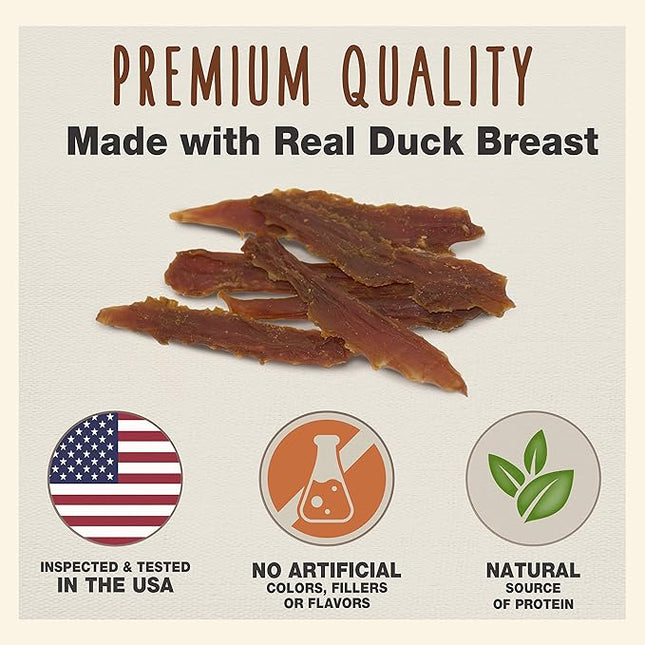 Cadet Gourmet Duck Breast Dog Treats - Healthy & Natural Dog Training Treats for Small & Large Dogs - Inspected & Tested in USA (3 oz.)