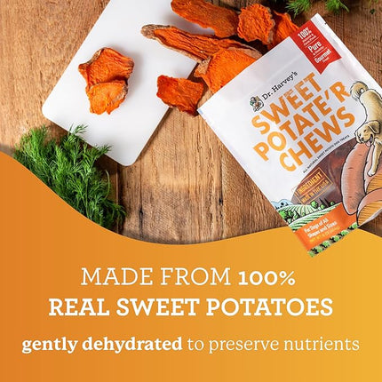 Dr. Harvey's Sweet Potate'r Chews - Natural Sweet Potato Treat for Dogs (16 ounces)