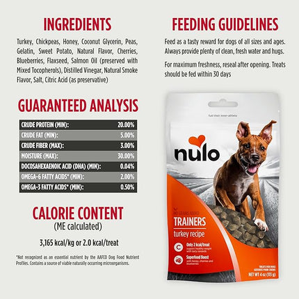 Nulo Trainers Variety Flavors Grain-Free Low-Calorie Healthy Dog & Puppy Training Treats, 4 Ounce Pouch, Pack of 3