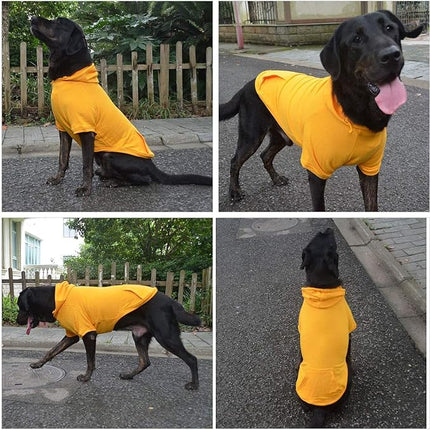 Lovelonglong Blank Basic Hoodie Sweatshirt for Dogs 100% Cotton Fits Small Medium Dachshund Large Dog Orange S