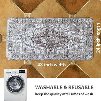 nunubaby Washable Pee Pads for Dogs, Stylish, Non-Slip and Leak-Proof Pee Pads. Reusable Potty Pads for Dogs for Crates and Floors.(Brown/Geo, 24" x48" )