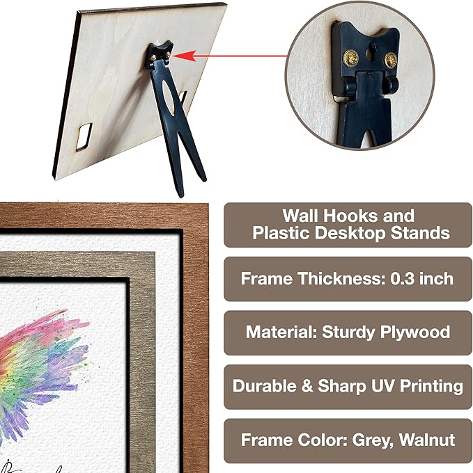 Personalized Pet Memorial Gifts Water Color Dog Angel Wings Picture Frame Pet Loss Gift Dog Custom Cat Picture Collar Frames Heartfelt Sentimental Quote Memorial Plaques Rainbow Bridge Pet