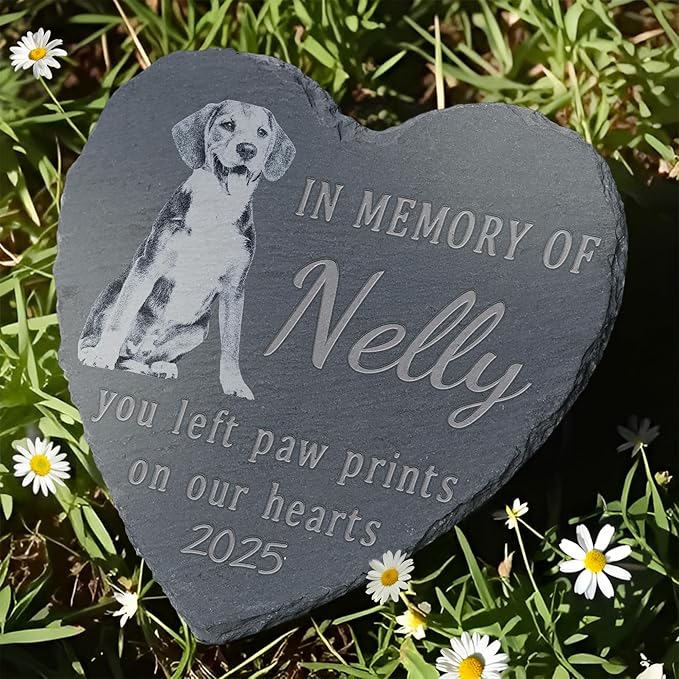 Pet Memorial Stone, Dog Memorial Stone, Dog Memorial Gifts for Loss of Dog, Pet Memorial Gifts, Loss of Pet Sympathy Gift, in Loving Memory Pet - in Memory of Our Hearts - Heart Shaped