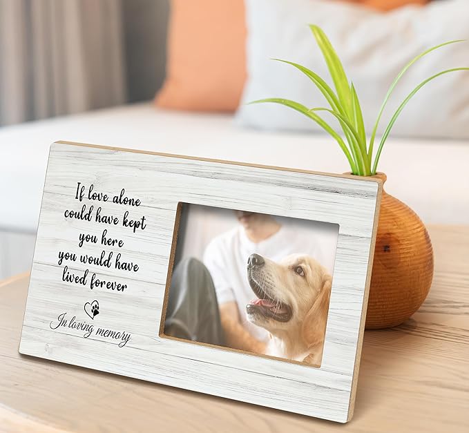 SRADMO Pet Memorial Photo Frame - 12x6, Cat & Dog Frames for Loved Ones Lost, Picture Frame for Pet Remembrance