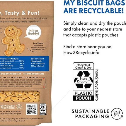 Buddy Biscuits 3.5 lbs. Bag of Crunchy Dog Treats Made with Bacon & Cheese