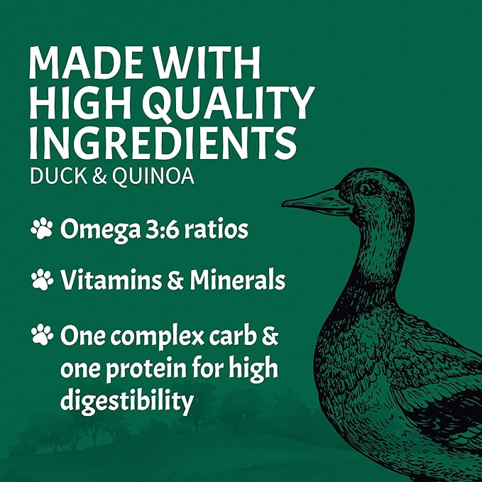 Canine Caviar - Open Sky: Duck & Teff Alkaline Dry Dog Food, Limited Ingredients, Gluten-Free, Based on Science & Research, Veterinary Alternative Diet (22 Pound Bag)