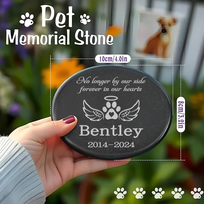 Personalized Pet Memorial Stone, Dog Memorial Stone, in Memory of Pet Gifts, Cat Sympathy Gifts, Dog Memorial Gifts, Pet Memorial Stones, Remembrance Gift for Loss of Pet