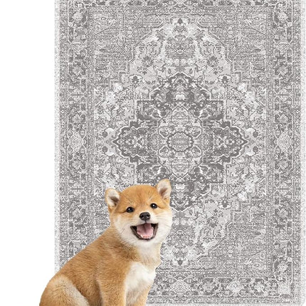 nunubaby Washable Pee Pads for Dogs, Stylish, Non-Slip and Leak-Proof Pee Pads. Reusable Potty Pads for Dogs for Crates and Floors.(Brown/Geo, 18" x24")