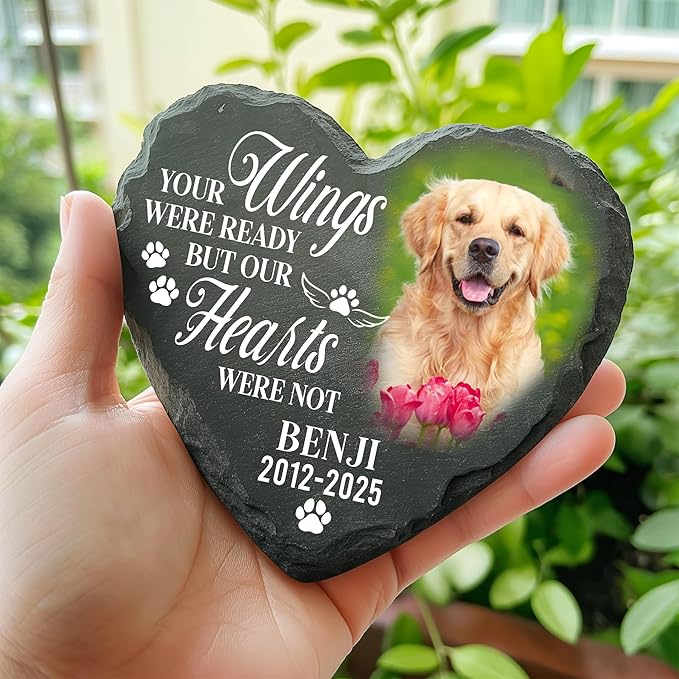 Personalized Dog Memorial Gifts for Loss of Dog, Custom Pet Memorial Stone with Photo Name Date, Stones for Dogs, Gift for Cat Lovers, Bereavement Sympathy Gift for Pet Lover, Quote 11