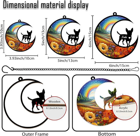 xrlsg Personalized Dog Memorial Suncatcher Custom Name Dog Breeds Suncatcher Ornament Loss of Dog Sympathy Gift for Dog Lover-3.93"