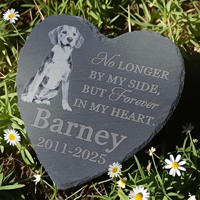 Pet Memorial Stone, Dog Memorial Stone, Dog Memorial Gifts for Loss of Dog, Pet Memorial Gifts, Loss of Pet Sympathy Gift, in Loving Memory Pet - No Longer by My Side - Heart Shaped