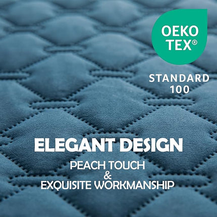 gogobunny 100% Double-Sided Waterproof Dog Bed Cover Pet Blanket Sofa Couch Furniture Protector for Puppy Large Dog Cat, Reversible (82x120 Inch (Pack of 1), Dark Blue/Light Blue)