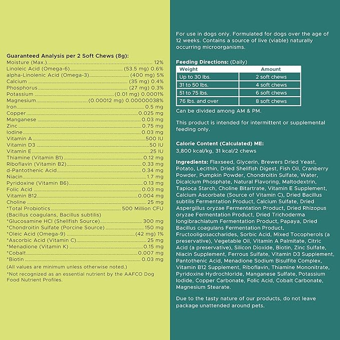 12-in-1 Multivitamin for Dogs - 240 Puppy and Senior Dog Vitamin and Supplement Soft Chews for Hip and Joint - Advanced Formula with Glucosamine, Omega 3,6,9, Vitamins, Probiotics, and More