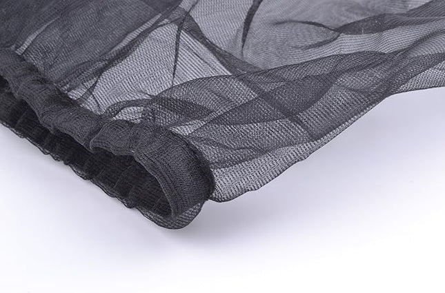 Bird Cage Seed Catcher Seeds Guard Parrot Nylon Mesh Net Cover Stretchy Shell Skirt Traps Cage Basket Soft Airy (Black)