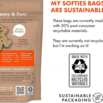 Buddy Biscuits Softies 8 oz Pouch, Soft & Chewy, Natural Peanut Butter Flavor Dog Treats, Oven Baked in The USA