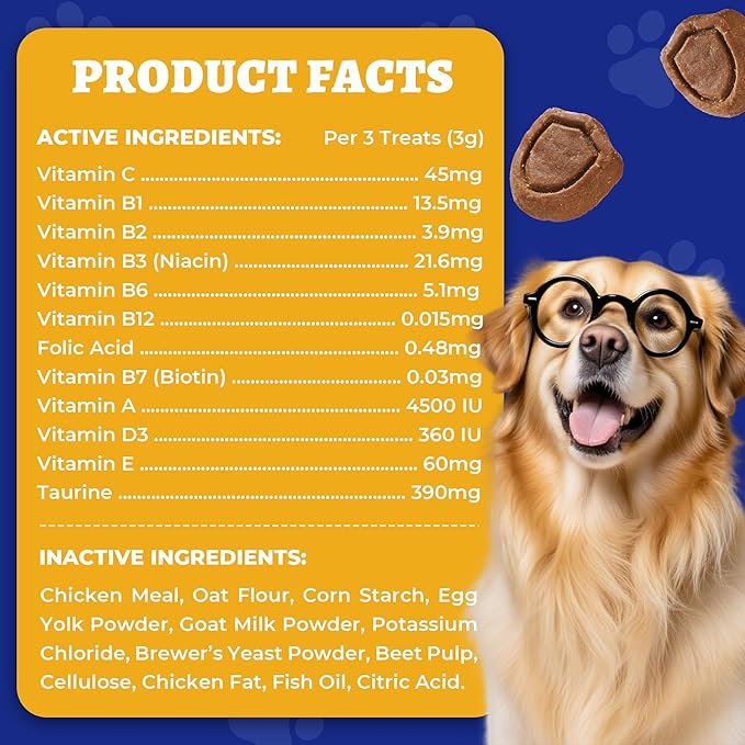 260 Bites Wellix 10-in-1 Dog Vitamins - Multivitamin for Dogs Immune Supports,Boost Hip&Joint,Skin&Coat,Liver&Gut Health -Dog Antioxidant Supplements