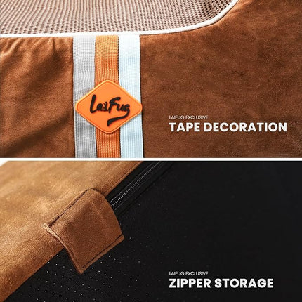 Laifug Orthopedic Memory Foam Extra Large Dog Bed Pillow (50" x 36" x 10", Brown) Durable Waterproof Lining with Removable Washable Cover and Smart Design