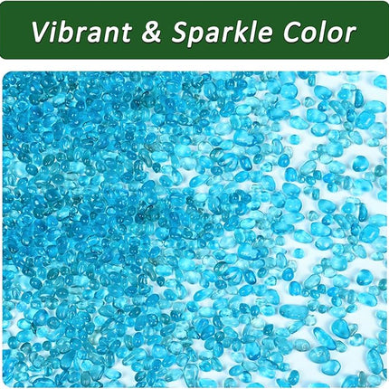 BXI 2.2 Lbs Small Aquarium Substrate Gravel Sand, Polished Smooth Fish Tank Gravel, Colorfast Uncoated Vibrant Blue Sea Glass, Decorative Stones for Vase Fillers, Fairy Garden, Potted Plants