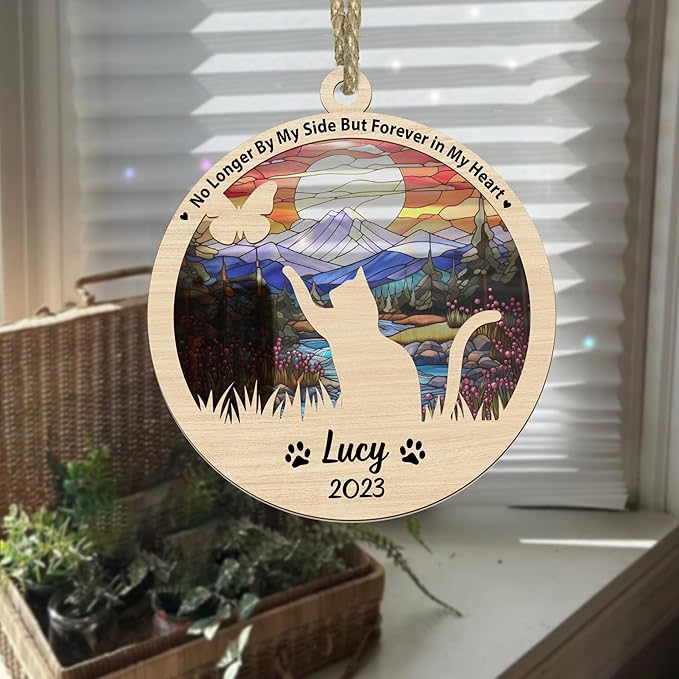 Personalized cat Memorial Ornament, Memorial Gifts for Loss of cat, pet Lovers Gifts 03