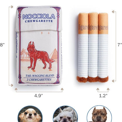 Nocciola Squeaky Sounds Puff Stick Dog Toys, Funny Interactive Plush Pitbull Husky Frenchie Pug Puppy Toys for Small to Medium Breed, Dog Accessories Boy Gifts- CHEWGARETTE