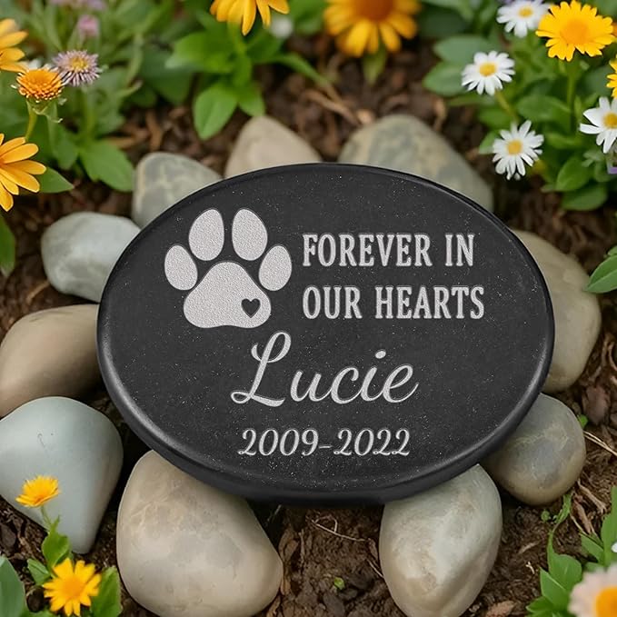 Pet Memorial Stones, Pet Sympathy Gifts, Dog Memorial Gifts for Loss of Dog, Bereavement Gifts Loss of Pet, Forever in Our Hearts, Pet Remembrance Gifts, Pet Cemetery Grave Stones