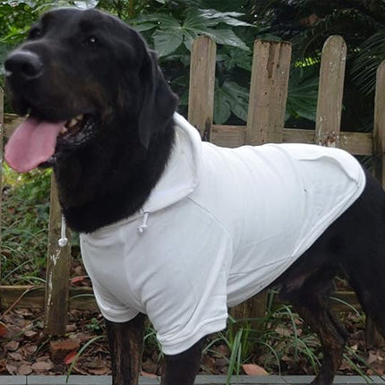 Lovelonglong Blank Basic Hoodie Sweatshirt for Dogs 100% Cotton Fits Small Medium Dachshund Large Dog Off White M