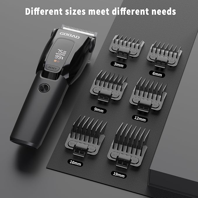 Dog Clippers for Grooming Heavy Thick Hair & Coats, 7500rpm Low Noise Cordless Pet Shaver, Dog Grooming Kit with Paw Trimmer Nail Grinder for Small Large Dogs