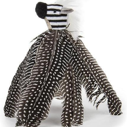 Petlinks HappyNip Zippy Zebra Feather Cat Toy, Contains Silvervine & Catnip - Black/White, One Size