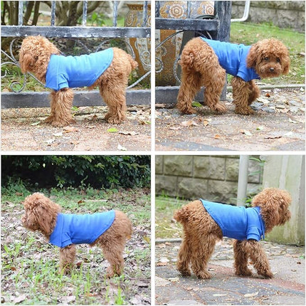 lovelonglong Basic Dog Polo Shirts Premium Cotton, Polo T-Shirts for Large Medium Small Dogs with a Two-Button Collar Blank Color Blue XS