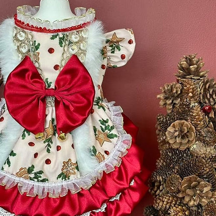 Fashion Sweet Puppy Dog Lace Princess Dress for EXTRAL Small and Small Dog C-red X-Small