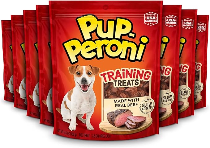 Pup-Peroni Training Dog Treats, Original Beef Flavor, 5.6 Ounce (Pack of 8), Made with Real Beef, Bite Size Rewards