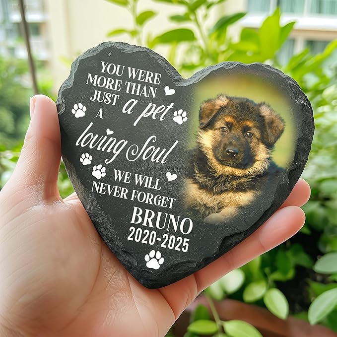 Personalized Dog Memorial Gifts for Loss of Dog, Custom Pet Memorial Stone with Photo Name Date, Stones for Dogs, Gift for Cat Lovers, Bereavement Sympathy Gift for Pet Lover, Quote 9