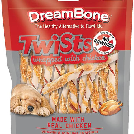 DreamBone Twist Sticks, Wrapped With Real Chicken, Rawhide-Free Chews For Dogs, 50 Count