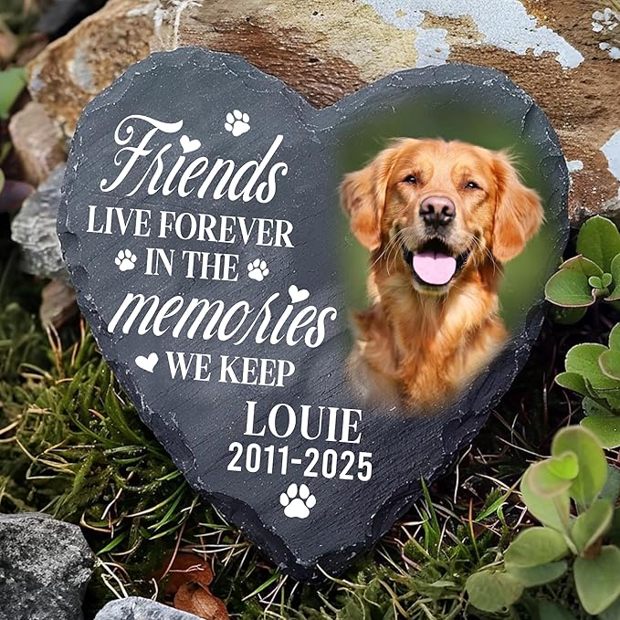 Personalized Dog Memorial Gifts for Loss of Dog, Custom Pet Memorial Stone with Photo Name Date, Stones for Dogs, Gift for Cat Lovers, Bereavement Sympathy Gift for Pet Lover, Quote 7