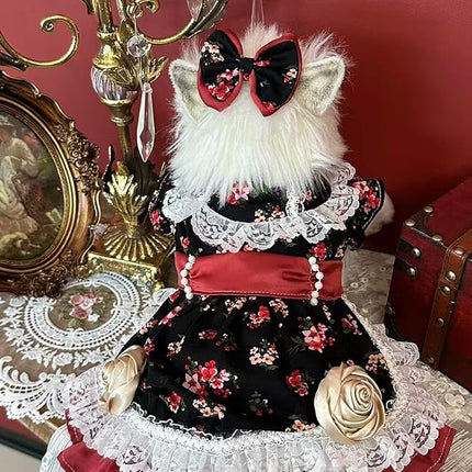 Fashion Sweet Puppy Dog Lace Princess Dress for EXTRAL Small and Small Dog A-red Medium