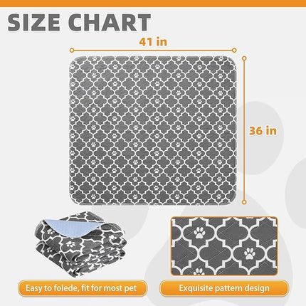 KOOLTAIL Washable Pee Pads for Dogs, 2 Packs Super Absorbent Leakproof & Non-Slip Dog Pee Pad Extra Large, Reusable Puppy Training Pads Waterproof, Pet Mat Rug for Whelping,Floor,Crate,Cats, 36"x41"