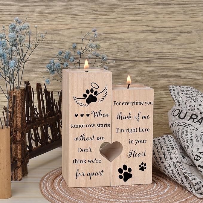 Pet Memorial Gifts for Dogs, Candle Holders - Loss of Dog Sympathy Gift, Loss of Pet