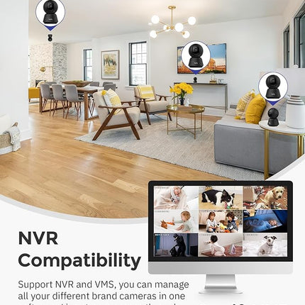 Hugolog 2K 3MP Indoor Pan/Tilt Security Camera with Auto-Focus,Ideal for Baby Monitor/Pet Camera/Home Security,Starlight Color Night Vision,Human/Pet AI,US Cloud,Compatible with Alexa