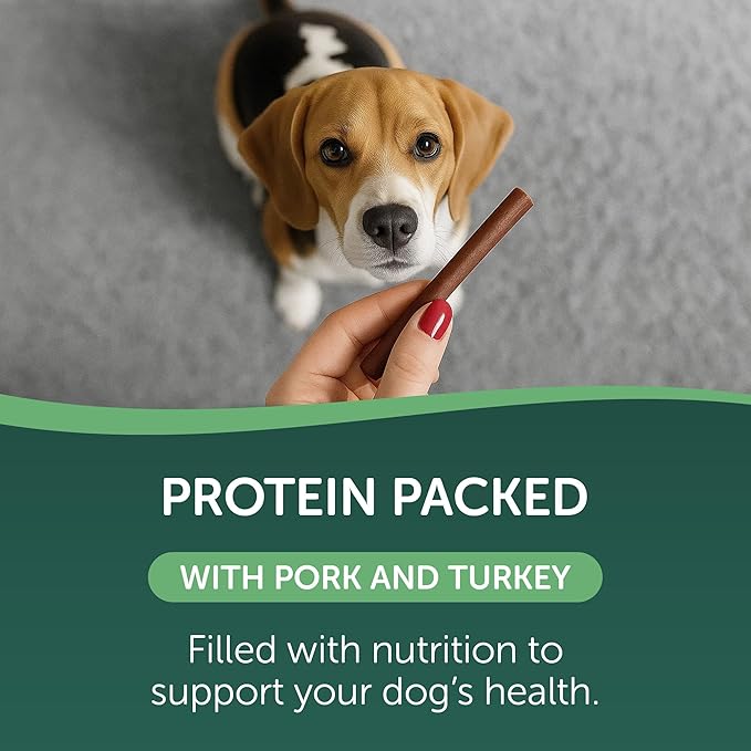 Deli Sticks Pork and Turkey Human-Grade Gluten-Free Soft and Chewy Dog Treats, 10 Count Bag
